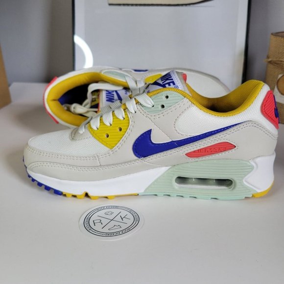 Nike Air Max 90 Summit White/Lapis-Light Bone - Picture 2 of 4
